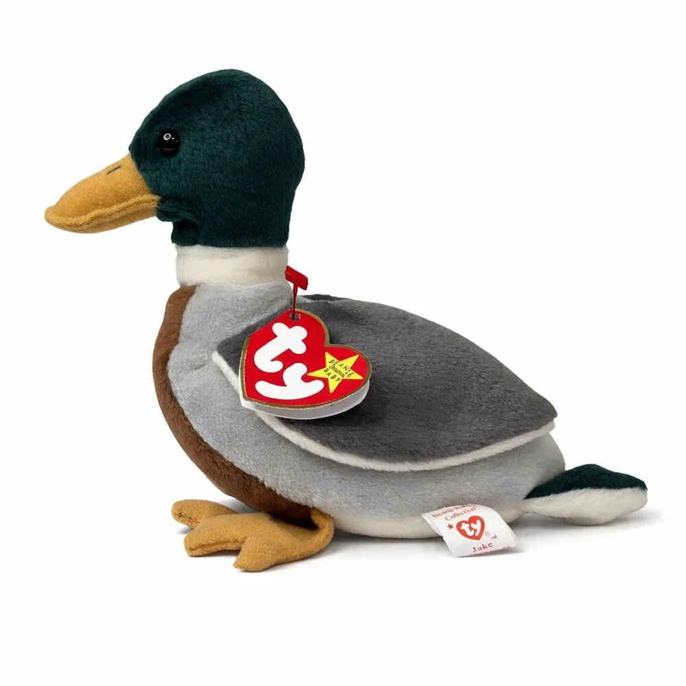 Ty Beanie Baby Jake Mallard Duck Plush w/ Tag Vintage 1997 Beanie Babies